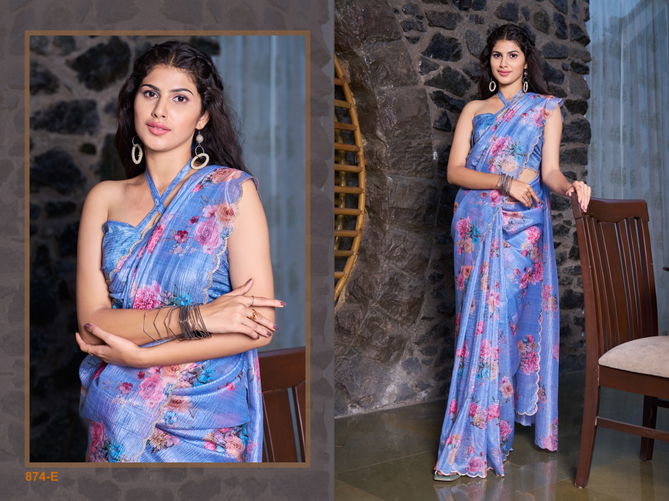 Mehek 874 A To F Fancy Designer Party Wear Sarees Wholesalers In Delhi