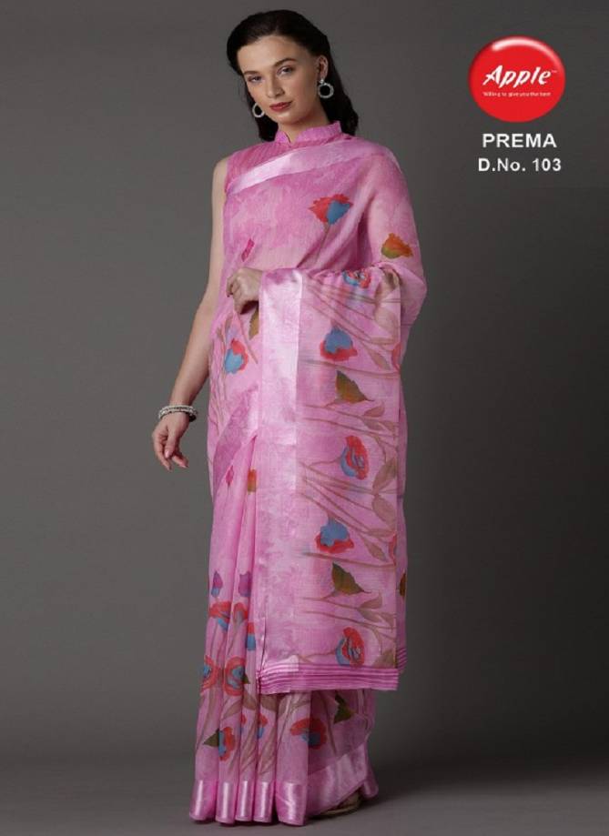 Apple Prema Exclusive Party wear Designer Cotton Blend Saree Collection 