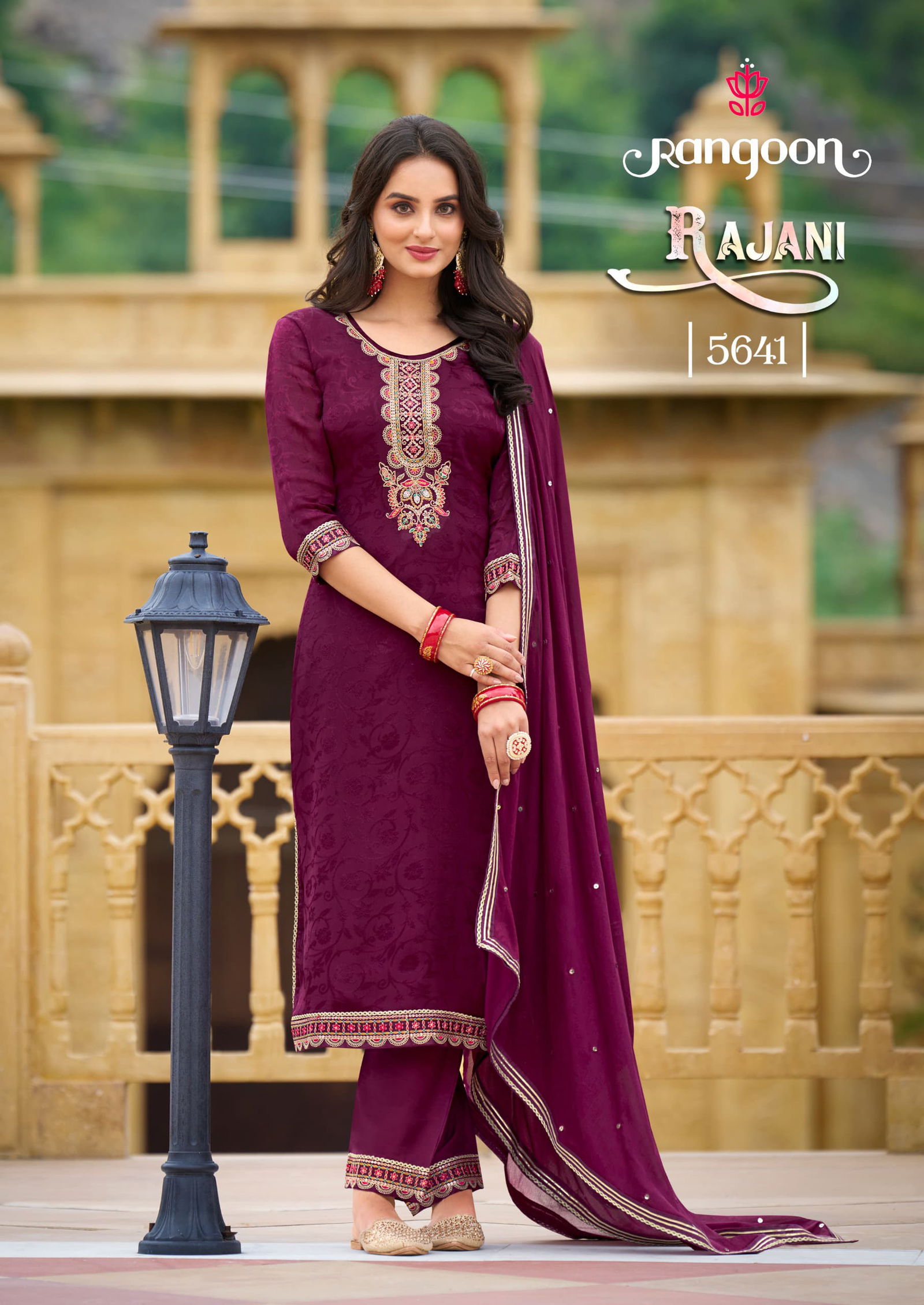 Rajani By Rangoon Chinon Kurti With Bottom Dupatta Wholesale Market In India