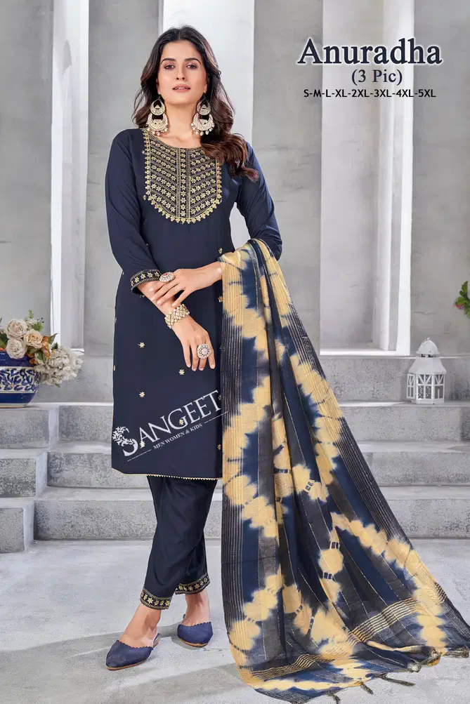 Anuradha By Sangeet Rayon Embroidery Kurti With Bottom Dupatta Orders In India