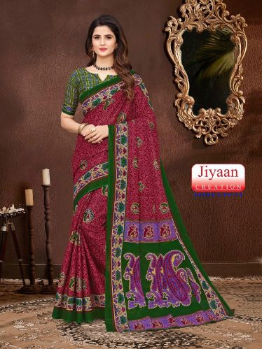 Jiyaan Priyanshi  Cotton Printed Designer Casual Daily Wear Saree Collection