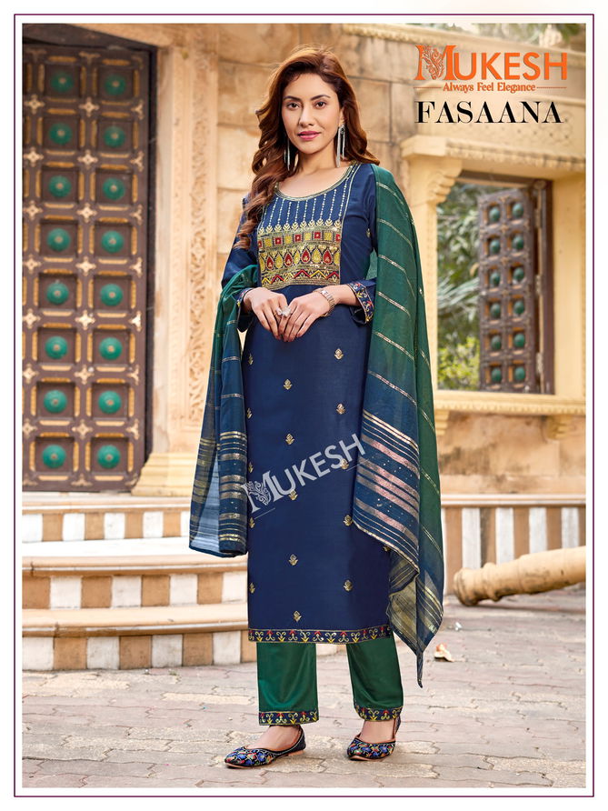 Fasaana By Banwery Rayon Embroidery Kurti With Bottom Dupatta Suppliers In India