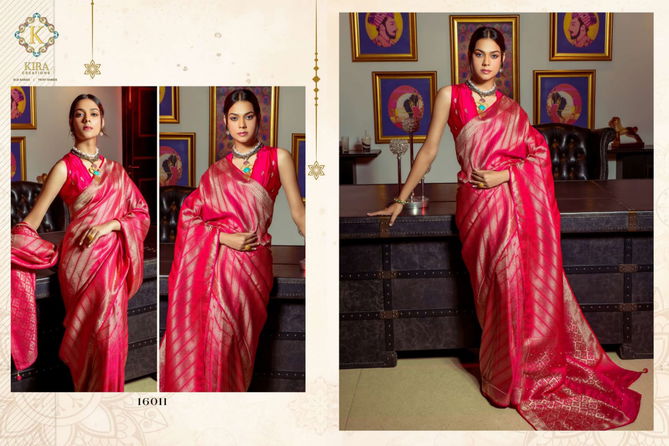 Kahira Silk By Kira Printed Satin Saree Wholesale Price In Surat