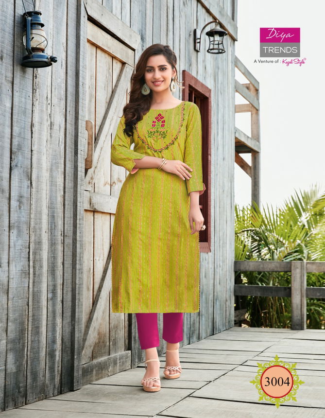 Victoria 3 Latest Fancy Designer Ethnic Wear Heavy Rayon Foil Print Designer Kurtis Collection
