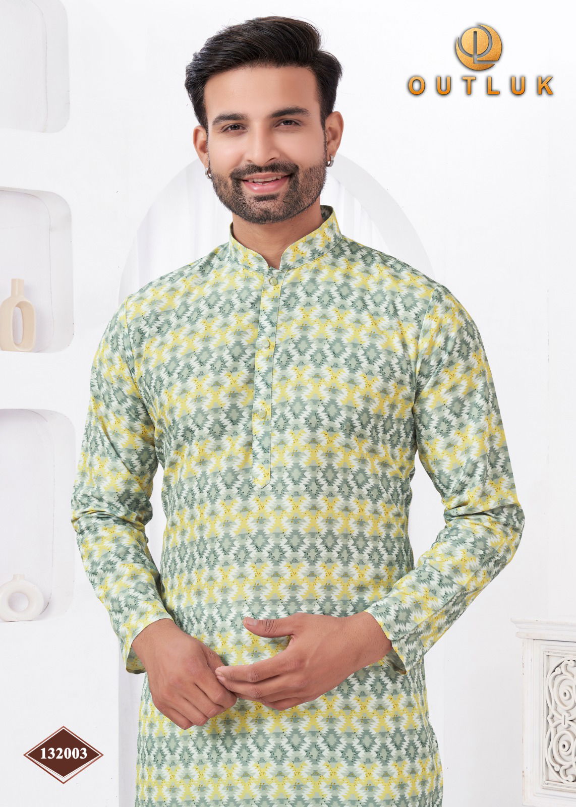 Outluk Wedding Collection Vol 132 Rayon Cotton Mens Kurta Pajama Manufacturers