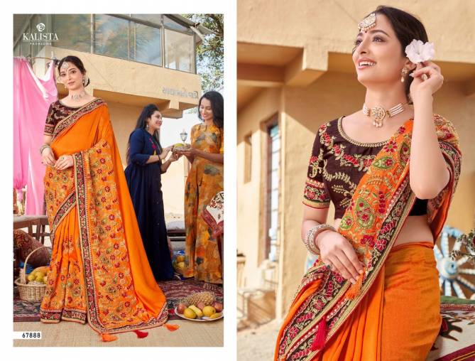 KALISTA MALLIKA VOL-3 Fancy Wedding Wear Khatli Diamond Work Heavy Saree Collection