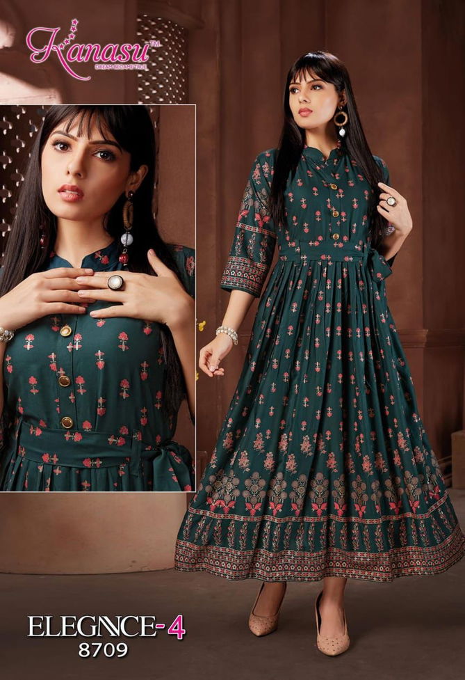 Kanasu Elegance 4 New Designer Ethnic Wear Long Anarkali Kurti Collection