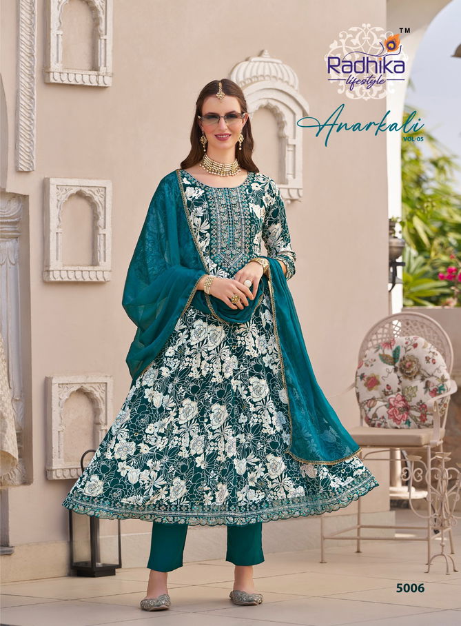 Anarkali Vol 5 By Radhika Rayon Kurti With Bottom Dupatta Orders In India