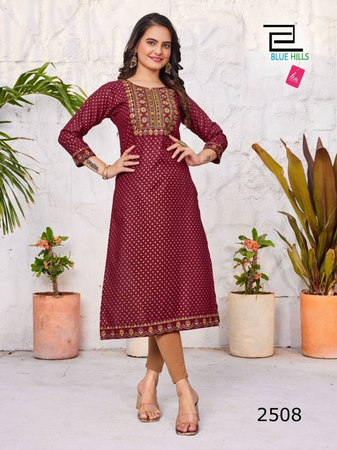 Solid Vol 25 By Blue Hills 2501 to 2508 Kurti suppliers in India