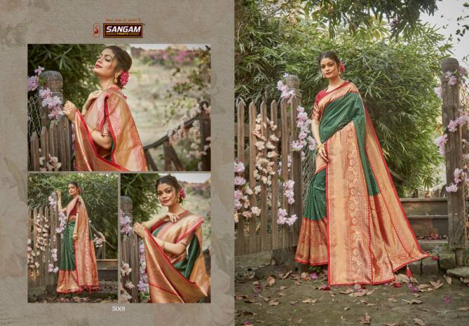 Sangam Kalighata Silk Latest Fancy Designer Festive Wear Silk Sarees Collection
