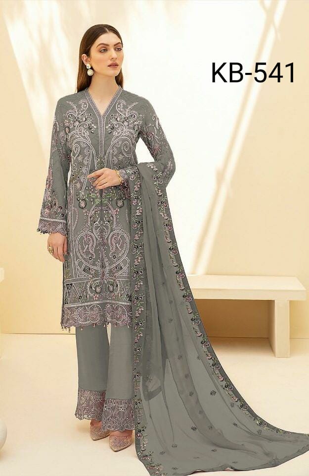 Kb Super Hit 541 Heavy Festive Wear Georgette Embroidery Pakistani Salwar Kameez Collection