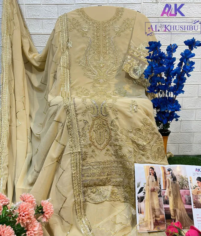 Afifa Vol 2 By Al Khushbu Georgette Embroidery Designer Pakistani Suit Orders In India