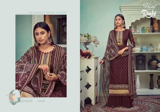 Harshit Rashi Viscose Latest Fancy Casual Wear Pure Viscose Rayon Digital Style Print with Swarovski Diamond Work Designer Dress Material Collection
