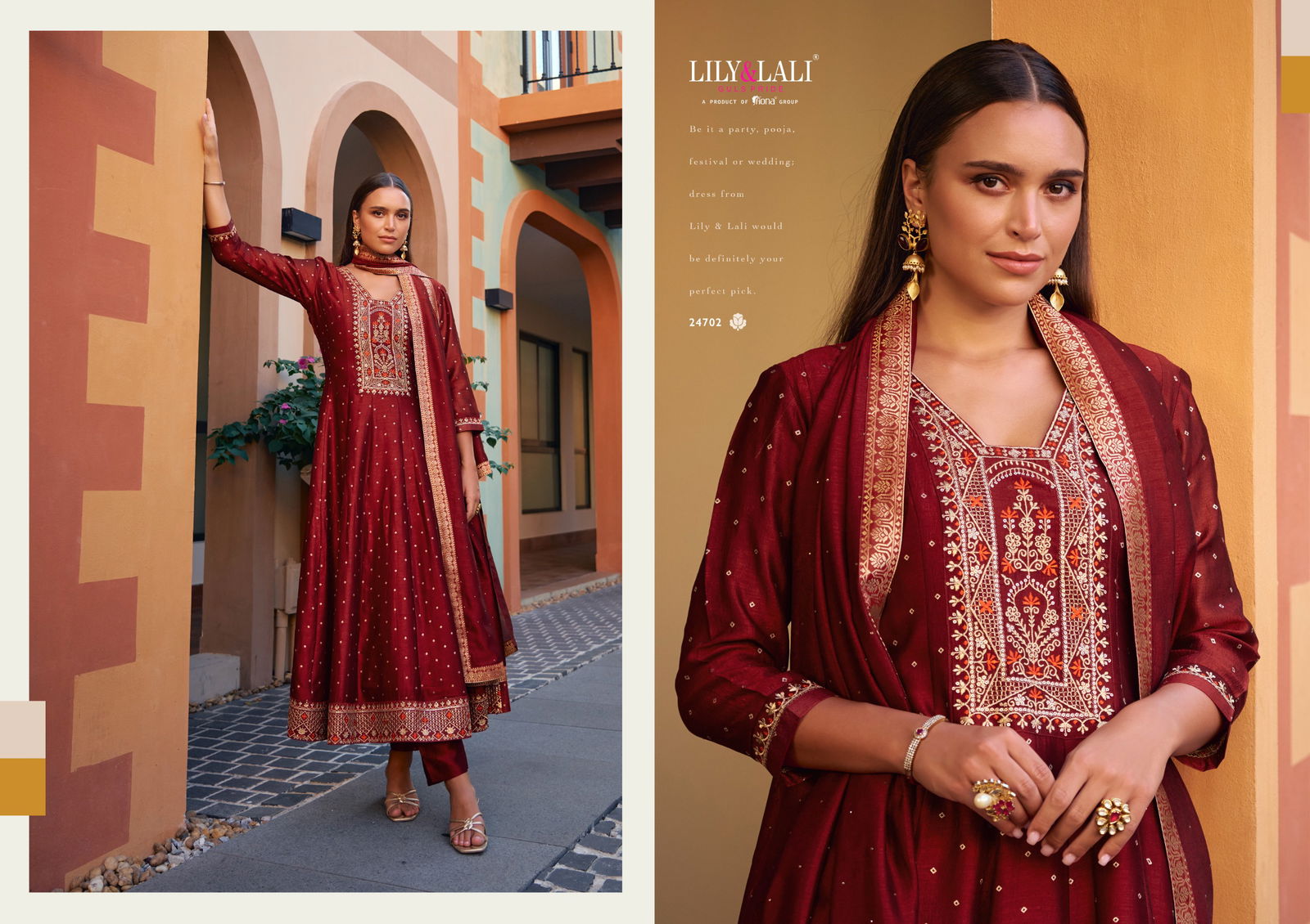 Anarkali By Lily And Lali Long Kurti With Bottom Dupatta Suppliers In India