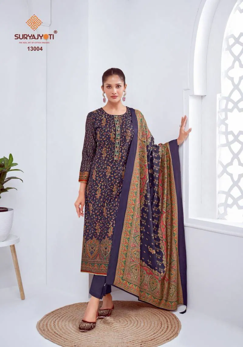 Pushpa Vol 13 By Suryajyoti Modal Printed Dress Material Wholesalers In Delhi