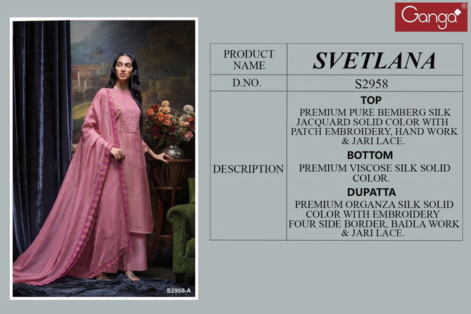 Svetlana 2958 By Ganga Dress Material Wholesale Shop In Surat