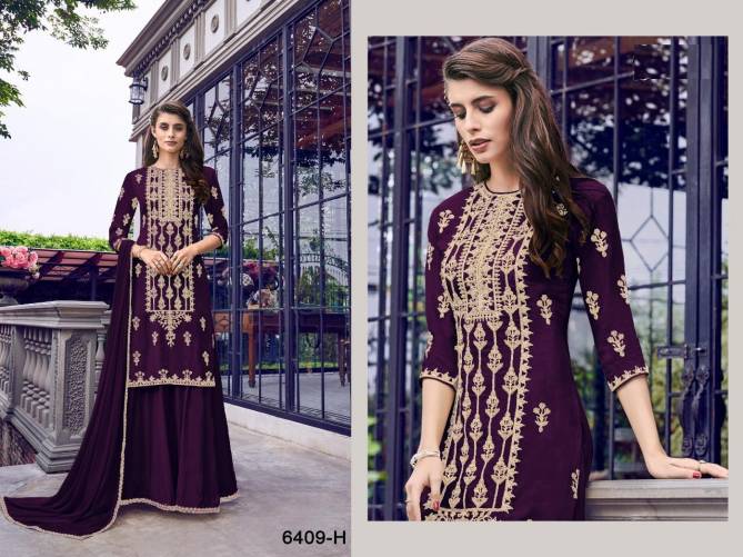 Swagat 6409 Latest Heavy Designer Wedding Wear Plazzo Suit Collection With Heavy Embroidery Work 
