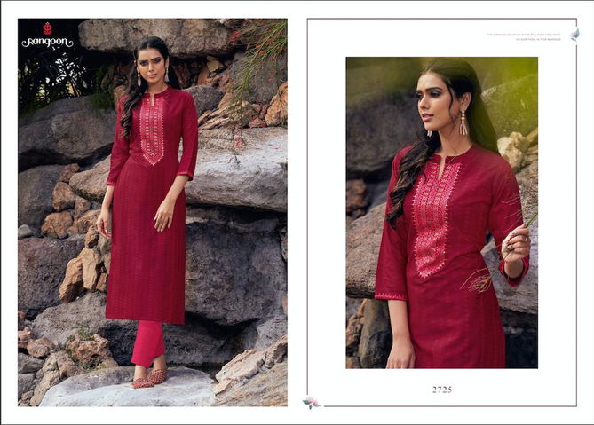 Rangoon Light Line 5 Latest Fancy Designer Ethnic Wear Lining Silk With Work Long Kurti Collection
