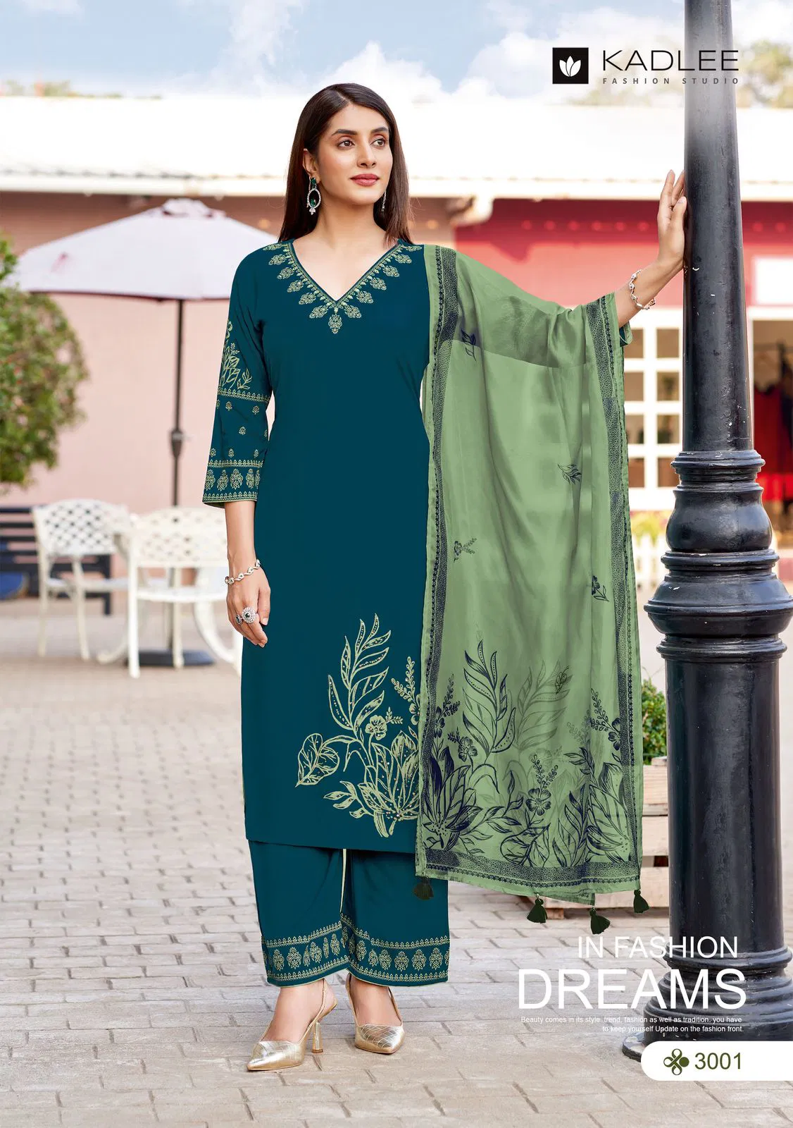 Kamyaa By Kadlee Rayon Printed Designer Kurti With Bottom Dupatta Orders In India