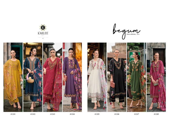 Begum Vol 4 By kailee 41241 to 41248 Online kurti With Bottom Dupatta wholesale