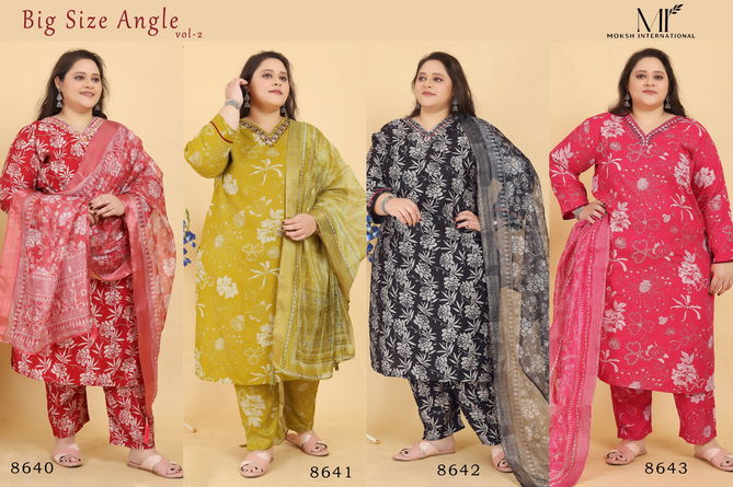 Big Size Angle Vol 2 By Moksh Fancy Kurti With Bottom Dupatta Exporters In India