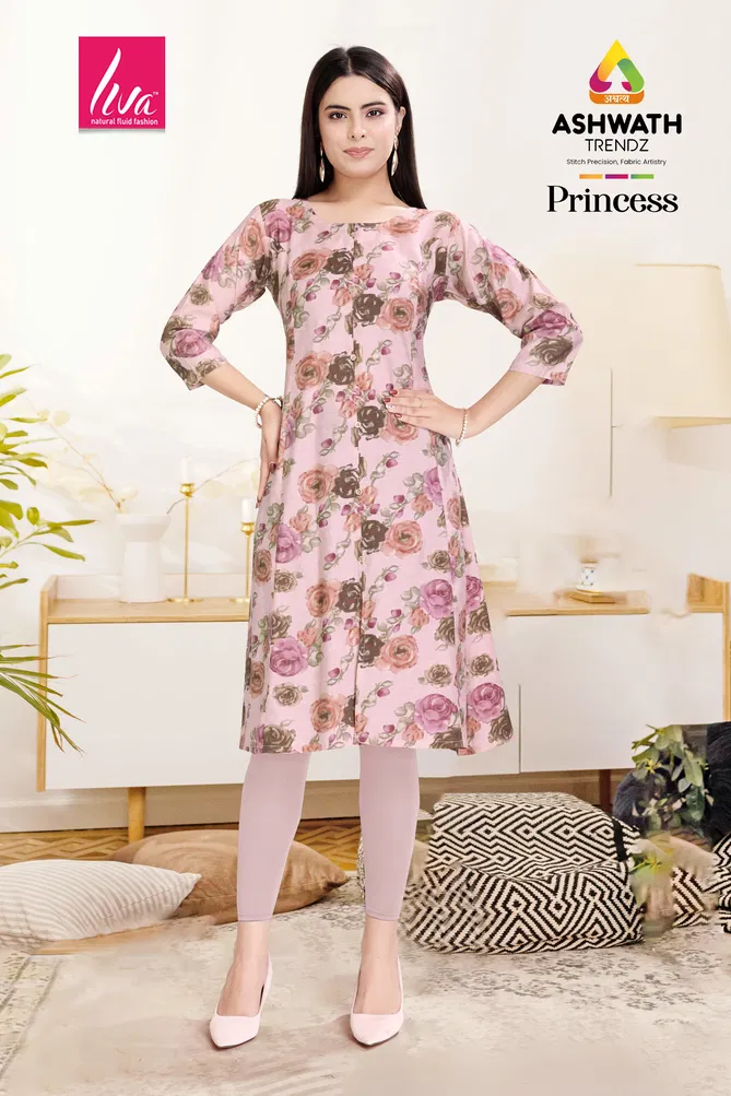 Princess Stylish Chanderi Foil Printed Kurti Wholesale Price In Surat