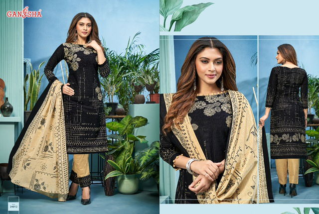 Ganesha Patiyala 24 Latest Designer Casual Regular Wear Printed Cotton Dress Material Collection
