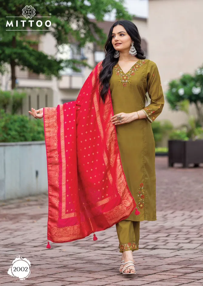 Anaara By Mittoo Modal Slub Kurti With Bottom Dupatta Wholesale In India