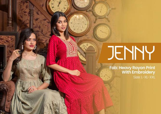 Jenny 101 New Latest Designer Ethnic Wear Long Anarkali Kurti Collection
