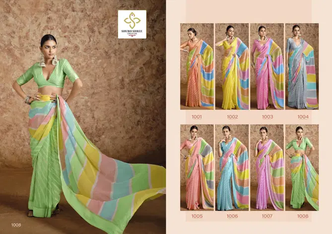 Suhana Chiffon By Shubh Shree Printed Fancy Sarees Orders In India