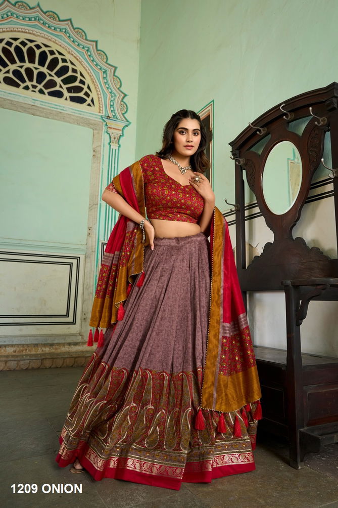 Sanaya By Aawiya Tussar Silk Occasion Lehenga Choli Wholesale Shop In Surat