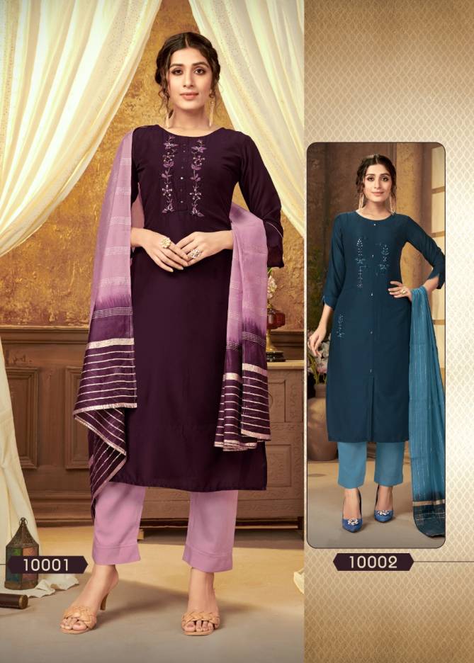 4 Colours Pulseberry Latest Fancy designer Ethnic WearHeavy Handwork on pure muslin Ready Made Salwar Suit Collection
