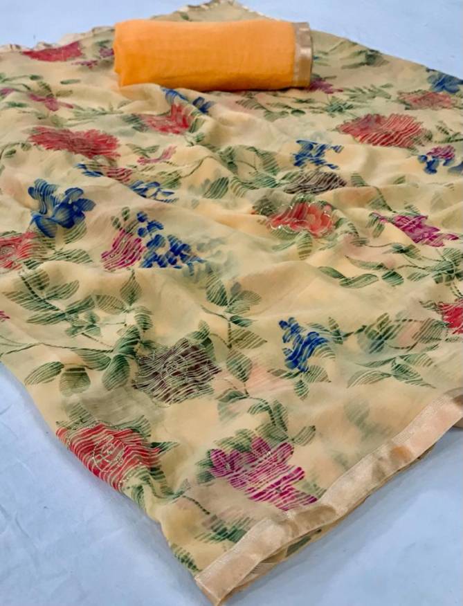 Lt Nalanda Silk Fancy Casual Wear Georgette with Floral Printed Sarees Collection