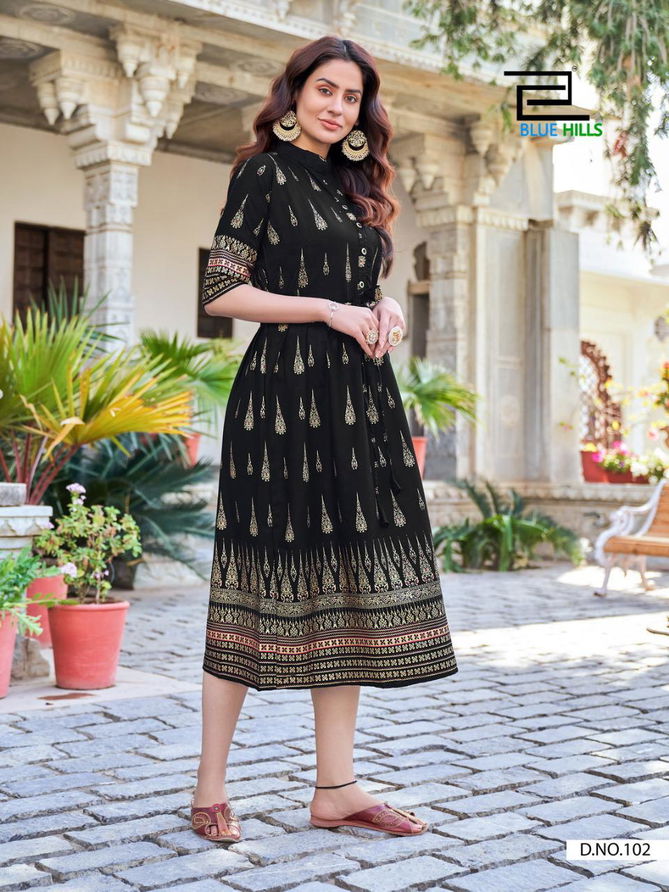 VEE FAB GOLD FISH VOL-1 Latest Fancy Festive Wear Designer Rayon With Gold Printed Kurtis Collection