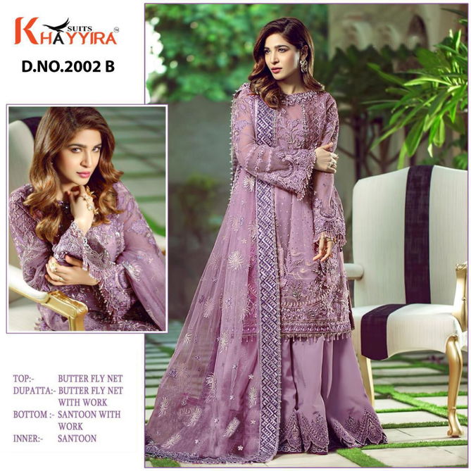 Khayyira Charizma 2002 Series Latest Fancy Designer Wedding Wear Butterfly Net With Work Pakistani Salwar Suits Collection
