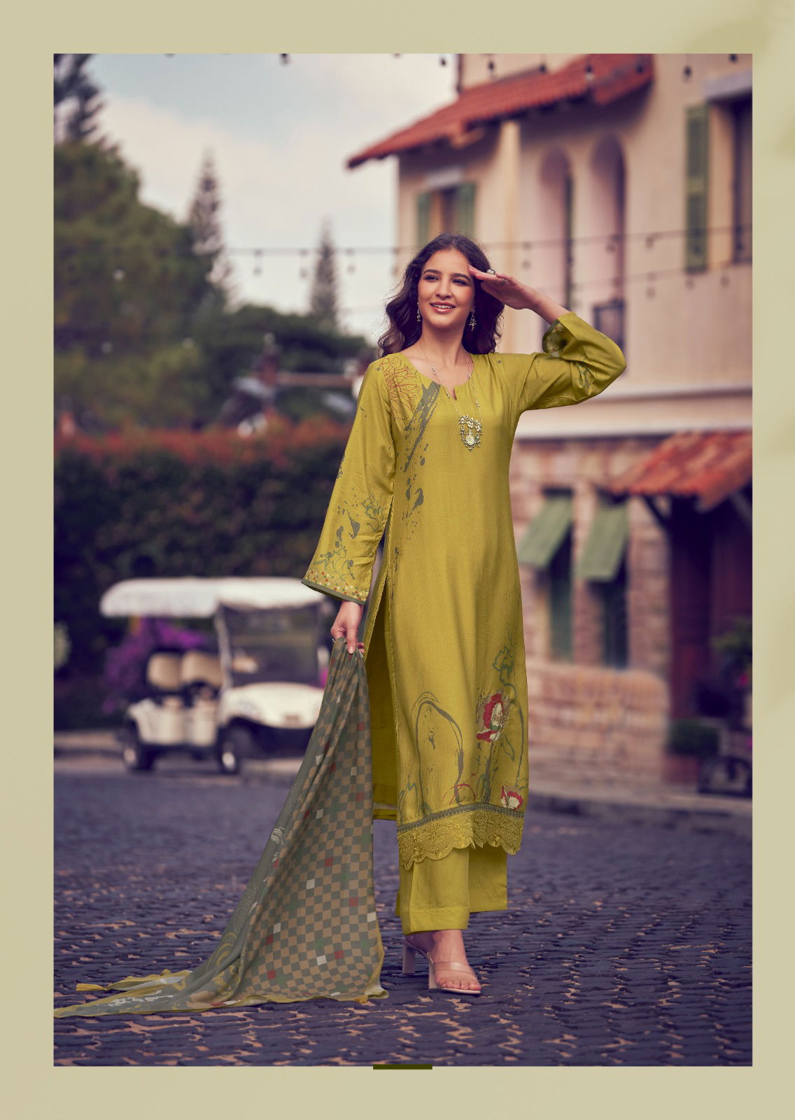 Zariya By Sadhana Shimmer Muslin Silk Digital Printed Dress Material Orders In India