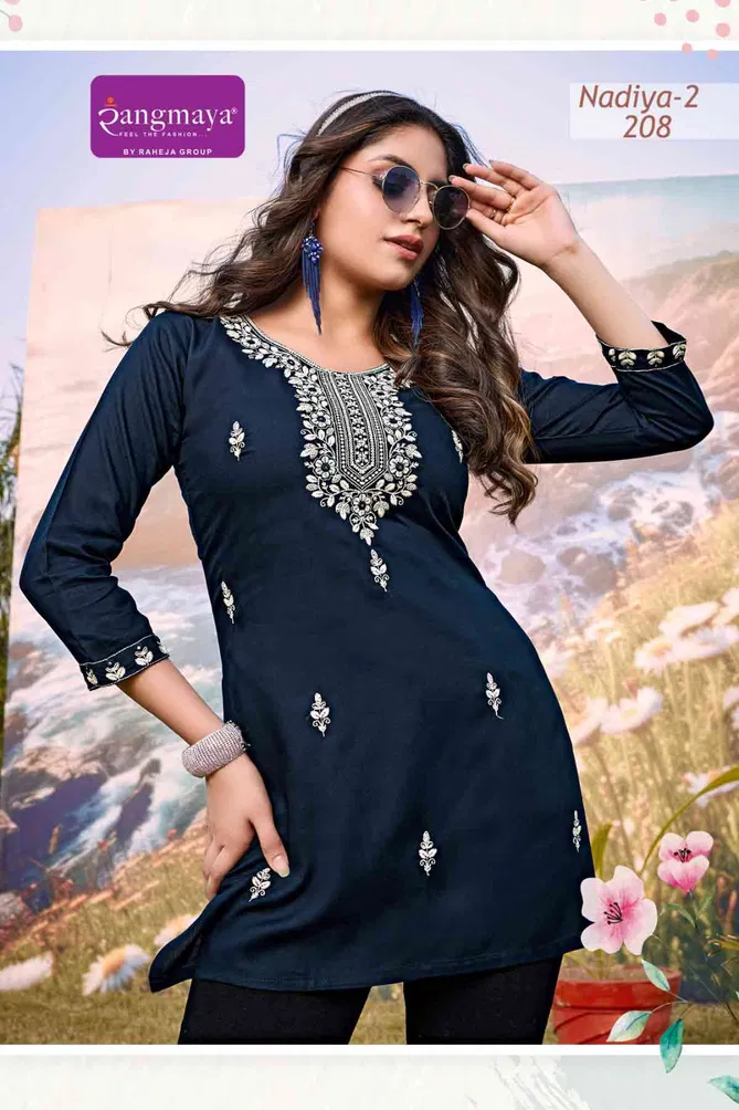 Nadiya Vol 2 By Rangmaya Rayon Tunic Ladies Top Suppliers In India