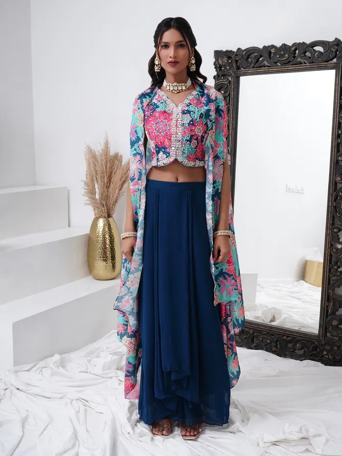 Amoha C325 Crepe Printed Readymade Indo Western Wholesale Online