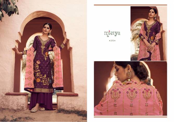 Aarav Rooshi Latest Fancy Designer Heavy Soft Minakari jacquard with fancy diamond Embroidery Designer Dress Material Collection

