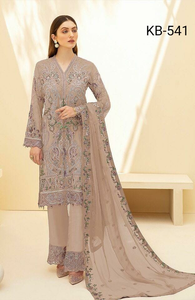 Kb Super Hit 541 Heavy Festive Wear Georgette Embroidery Pakistani Salwar Kameez Collection