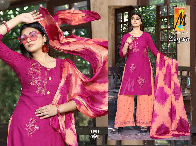 Master Ziyaa New Designer Ethnic Wear Rayon Kurti With Bottom And Dupatta