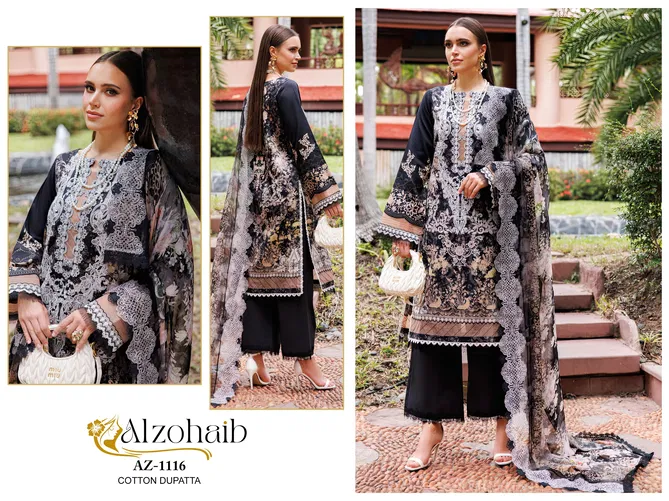 Alzohaib Az 1116 To 1131 Cotton Printed Pakistani Suits Wholesalers In Delhi