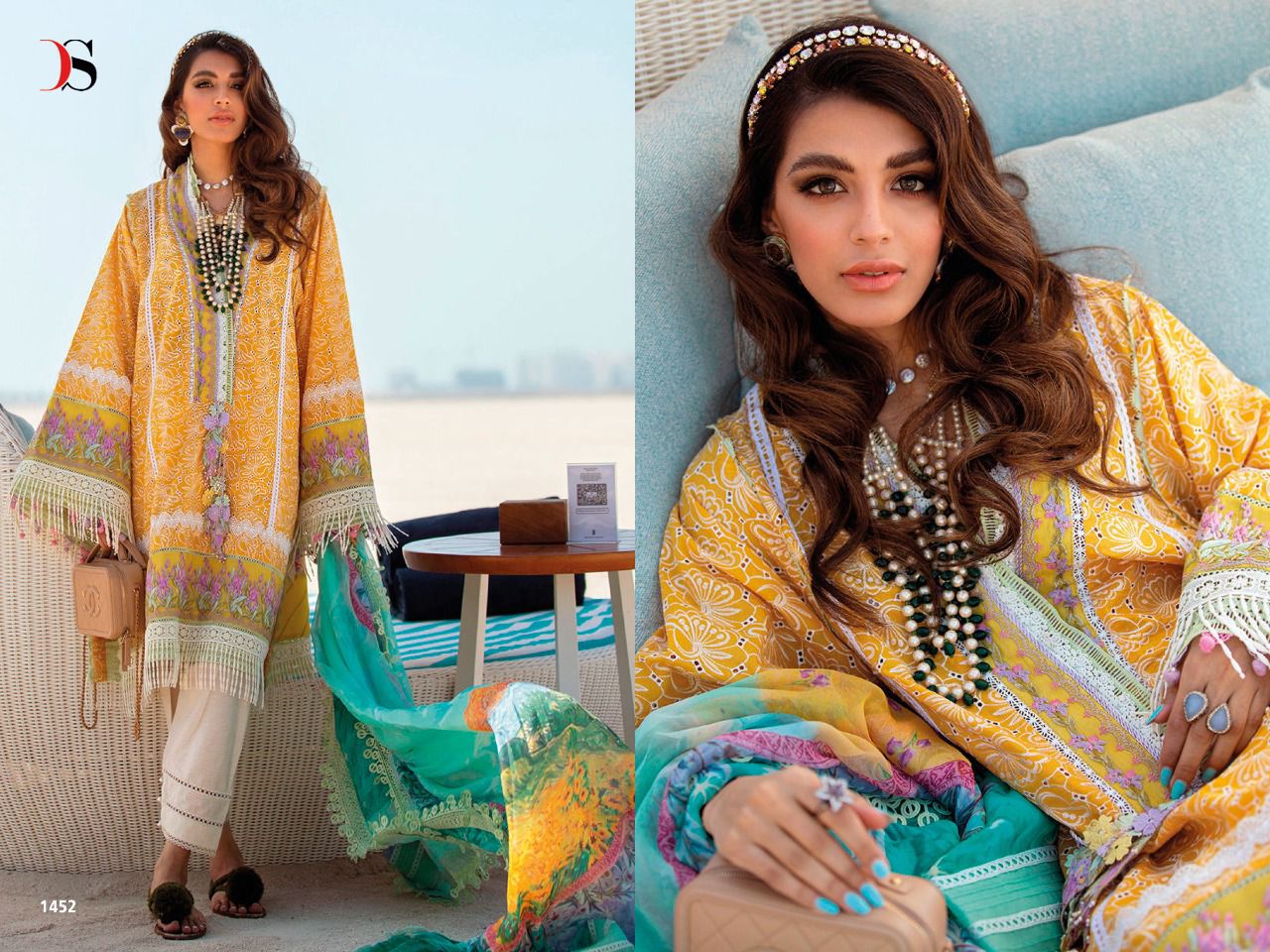 Deepsy Farah Talib Aziz Lawn 22 Festive Wear Heavy Cotton With Embroidery Pakistani Salwar Kameez