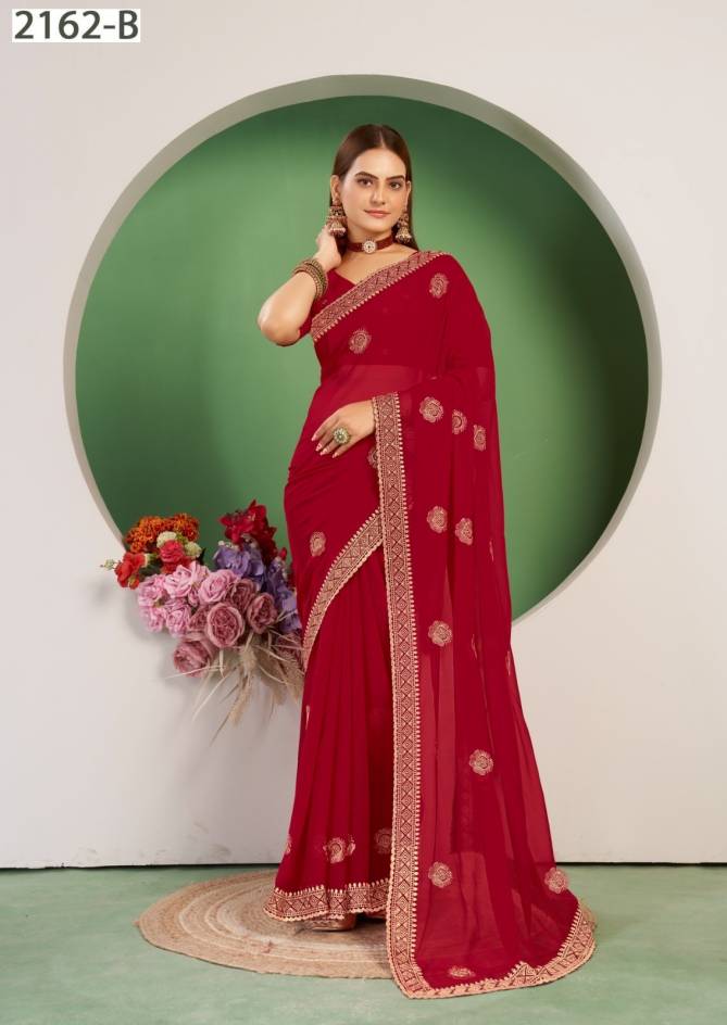 Jayshree 2162 A To D Georgette Blooming Wedding Saree Wholesalers In Delhi