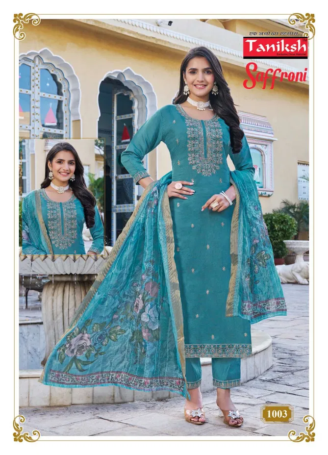 Saffroni Vol 1 By Taniksh Vertical Kurti With Bottom Dupatta Wholesale Price