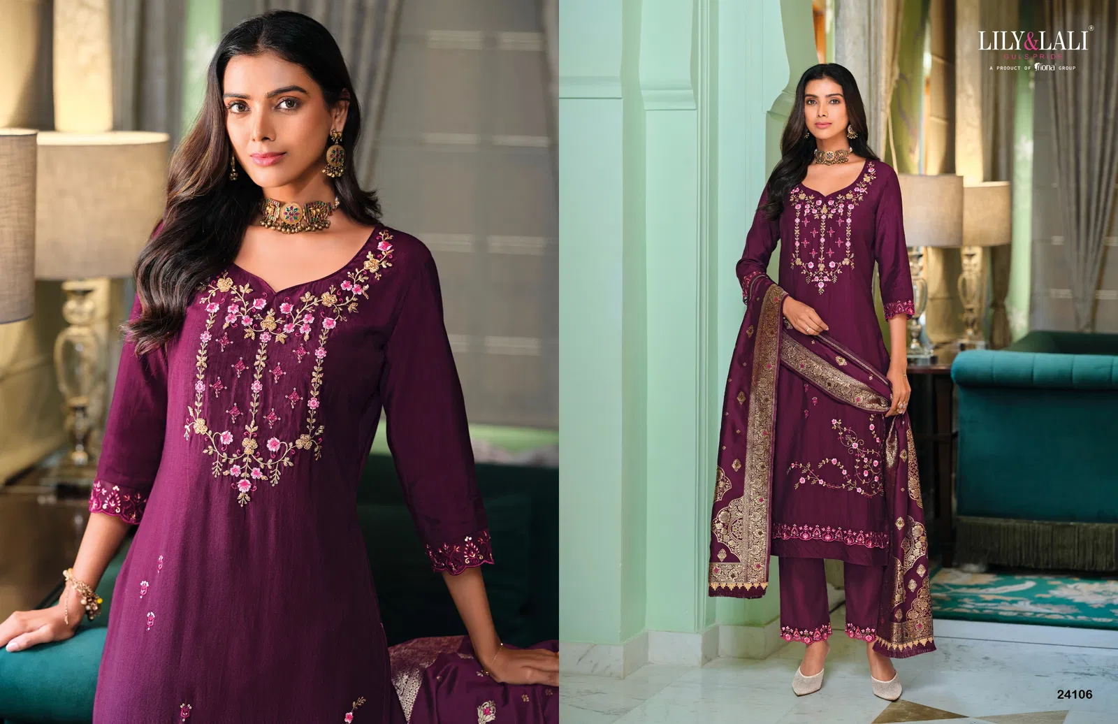 Hasmeena Vol 5 By Lily And Lali Viscose Embroidery Kurti With Bottom Dupatta Wholesale Online