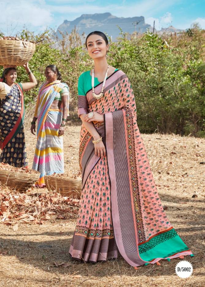 Siddharth Adventure Pattu Latest Printed Pure Cotton Silk Casual Wear Saree Collection