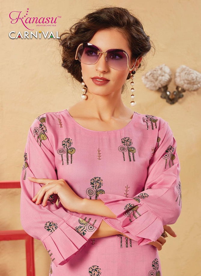 Kanasu Carnival Latest Designer Office Wear Casual Wear Kurti With Bottom Collection 