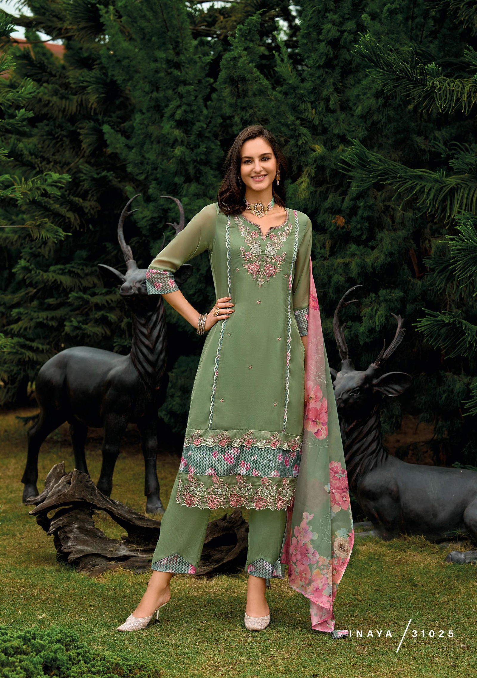 Inaya Vol 2 By Lady Leela Organza Kurti With Pant Dupatta Orders In India