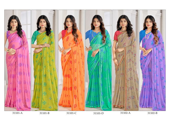 Vanilla Vol 5 By Ruchi Daily Wear Printed Chiffon Sarees Wholesale Online